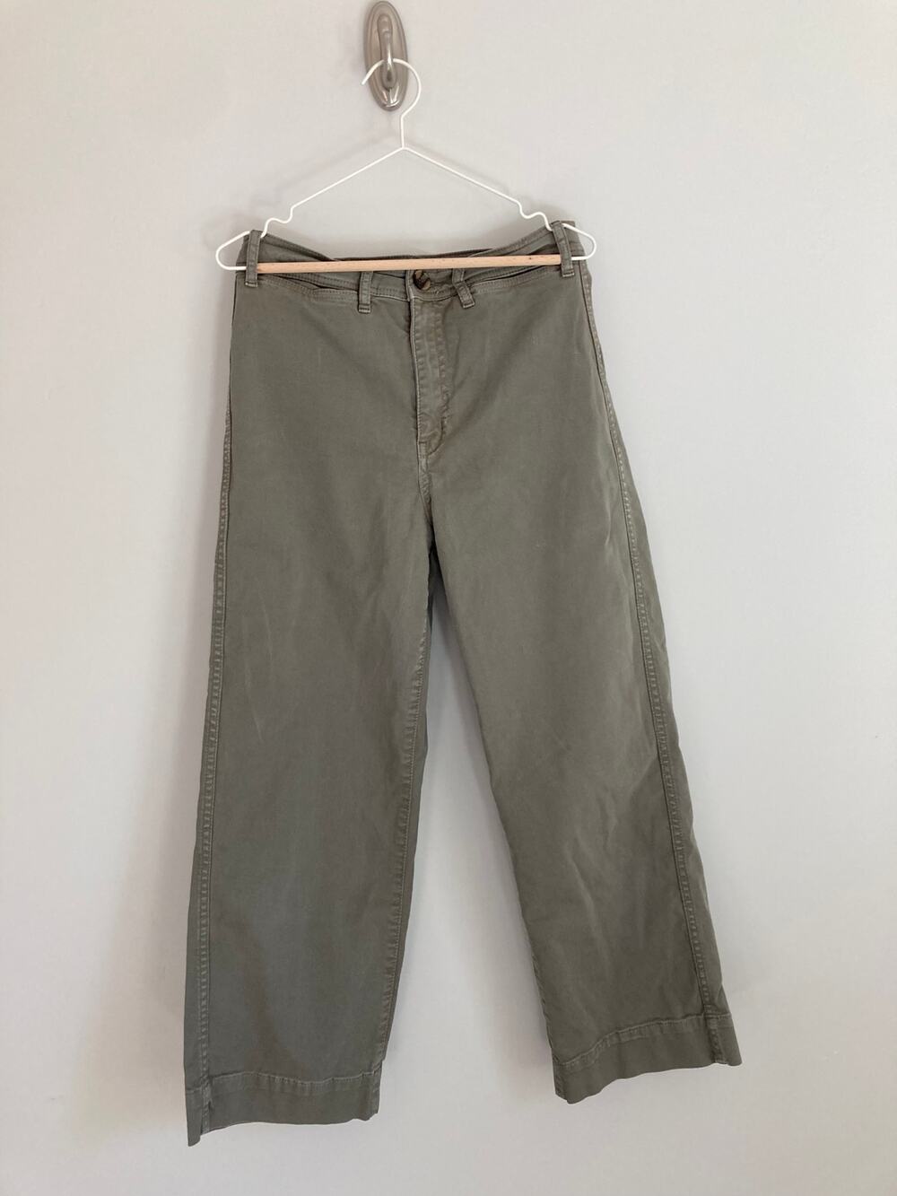 Marine Layer Olive Green Wide Leg Pants High Rise Fall Utility